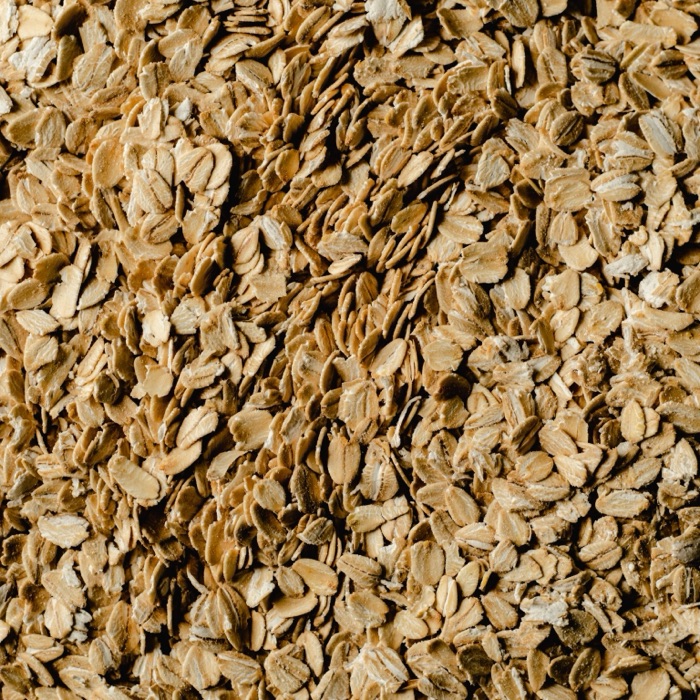 A pile of sprouted rolled oats